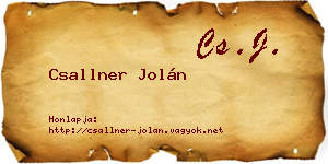 Csallner Jolán névjegykártya